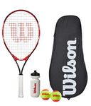 wilson Wilson Federer Tour 25 Inch Tennis Set with Carry Case, Water Bottle and 2 Level 2 Tennis Balls, One Size