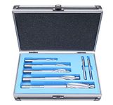 Accusize Industrial Tools 7 Pc Imperial H.S.S. Solid Capscrew Counterbore Set 3 Flute Straight Shank, 509S-0007