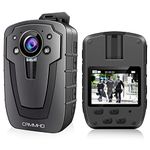 CAMMHD C8-64GB 2K/1296P Body Camera,11-12Hours Video Record,Night Vision Body Cam,IP67 Waterproof Data-encrypt Body Mounted Camera with 2pcs 360°Rotatable Clips for Police Law Enforcement,Personal Use