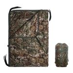 Ghileo Camo Poncho Liner, Army Blanket, Military Sleeping Bag, with A Compression Carrying Bag, for Traveling, Hiking, Camping, Outdoor Survival, Car Blanket