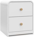 Storkcraft Next Santos 2-Drawer Nightstand (White with Natural) – GREENGUARD Gold Certified, Pre-Installed Drawer Tracks for Easier Assembly, Nightstand Organizer for Kids Bedroom