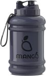 MANGO | 2.2 Litre Water Bottle with Straw and Handle - Large BPA-Free Drinking Jug - Durable Sports Tumbler with Time Markings - Dishwasher Safe - Ideal For Gym and Outdoor Activity (Black)