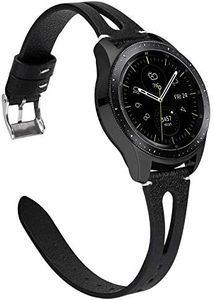 TOYOUTHS Compatible with Samsung Galaxy Watch 7/FE/6/5/4/Active 2 40mm 44mm Band, 20mm Leather Strap for Galaxy Watch 6 Classic 43mm 47mm/Watch 5 Pro 45mm/Watch 4 Classic/Watch 3 41mm Bands, Black