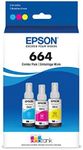 EPSON 664 EcoTank Ink Ultra-high Capacity Bottle Three Color CMY Combo Pack (T664520-S) Works with EcoTank ET-2500, ET-2550, ET-4500, ET-4550, ET-2600, ET-2650, ET-3600, ET-16500