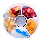 GoBe Kids Snack Spinner Bundle with Hand Strap and Sticker Sheet - Reusable Snack Container with 5 Compartment Dispenser and Lid | BPA and PVC Free | Dishwasher Safe | No Spill, Leakproof