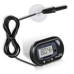 NEPTONION Aquarium Thermometer LCD Digital Aquarium Thermometer Fish Tank Water Terrarium Temperature for fish and reptiles like Lizard and Turtle