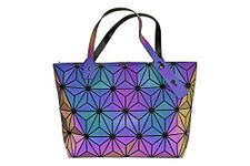 Jimmy & Jolly Chameleons Luminous Handbag For Women | Holographic Reflective Tote Bag | Color Changing Bag | Shoulder Bag | Large Purse For Women And Girls, Multicolor