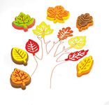 Baker Ross Foam Leaf-Shaped Stampers for Kids' Art Projects, to Decorate Cards, Collage, and Scrapbooking (Pack of 10)