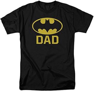 Trevco Men's Batman Classic Logo T-Shirt, Dad Black, Medium