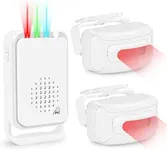 GREENCYCLE Outdoor Driveway Alarm with Multiple Receiver, Driveway Alarm Wireless Outside, Long Range IP64 Waterproof Weatherproof for Business Entry Protect Indoor Outdoor Property (1Alarm 2Sensor)