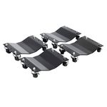 Set of 4 Car Dollies and Furniture Lifters - Heavy-Duty Under Vehicle Tire Skates, Motorcycle Jack, and Moving Dollies with Wheels by Pentagon Tools