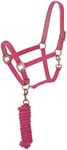 Tough 1 Neoprene Padded Halter with Antique Hardware Lead Set, Pink