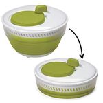 Starfrit Collapsible Salad Spinner 3L Capacity - Compact Storage - Basket Doubles as Colander - Bowl Can Be Used For Serving