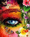 YEESAM ART Paint by Numbers for Adults Beginners Flowers Eye 16x20 inch Linen Canvas Acrylic DIY Number Painting Kits Wall Art Decor Gifts (Eye, Framed)