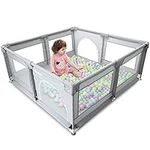 Baby Playpen 150cm*150cm Extra Large Playpen for Baby Activity Center Indoor & Outdoor Playpen with Anti-Slip Base Sturdy Safety Fence with Super Soft Breathable Mesh