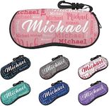 Custom Eyeglasses Case with Name, Personalized Name Zipper Sunglasses Bag, Ultra Light Portable Soft Neoprene Glasses Case Gift for Women Men