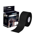 MuscleFix Athletic Tape for Ankle, Wrist & Joint Protection, Easy-tear Breathable Soft Cotton Best Adhesive Medical Tape for Athletes & Trainers (3.8 cm * 13.7 m, Black)