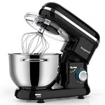 Stand Mixer, Vospeed Food Mixer Dough Blender, 6.2L 1500W Electric Cake Mixer with Bowl, Beater, Hook, Whisk, Egg Separator & Silicone Spatula, Dishwasher Safe (Black)