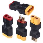 4-Pack XT60 Plug to Deans T-Plug Male Female Adapter Wireless Connector for RC FPV Drone Car Lipo NiMH Battery Charger ESC