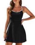 Bsubseach Womens Bathing Suits Tummy Control Swim Dress Padded High Waist One Piece Bathing Suit for Women Black S