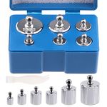 Mardatt 7 Pcs Precision Scale Calibration Weight Set, 5g 10g 2x20g 50g 100g Grams Steel Weights Calibration with Tweezers for Digital Balance Scale, Jewellery Scale, M2 Class(Total 200g)