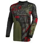 O'Neal | Motorcycle-Jersey | Motocross Enduro | Padded Elbow Protection, V-Neck, Breathable Fabrics | Element Jersey Ride | Adult | Black Green | Size M