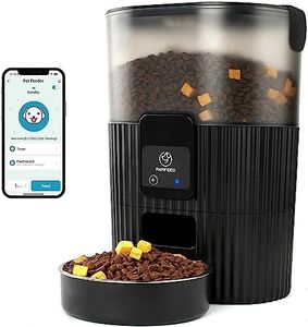 PAPIFEED Automatic Cat Feeders with APP: WiFi Pet Dry Food Dispenser Compatible with Alexa & Echo,Smart Timed Auto Cat Feeder with Anti-bite Power Cord for Cats, Dogs,Up to 10 Meals Per Day(15 Cups