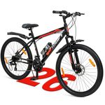 VESCO Drift NXG 26T MTB 21 Speed Gear Cycle with Front Suspension and Dual Disc Brake | Frame 18 Inch | Ideal for Adult Men & Women (Black)