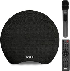 Pyle Waterproof Battery Powered Karaoke Speaker with Wireless Microphone - Bluetooth Compatible - Ideal for Parties, Compact Yet Powerful Sound - 3.5mm Aux & 6.5mm USB Input Rechargeable Batteries