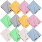 Hifot Microfiber Cleaning Cloth 12 Pack,Glasses Cleaning Cloth for Eyeglasses,Spectacles,Sunglasses, Camera Lenses, iPad,Tablets, Phones,LCD Screens and Delicate Surfaces-5.7"/14.5cm * 6.9"/17.5cm