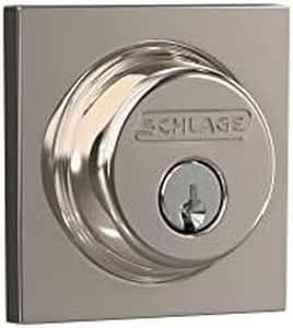 Schlage Lock Company Single Cylinder Deadbolt with Collins Trim, Polished Nickel (B60 618 COL)