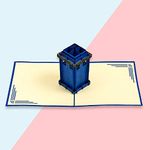 Handmade 3D Handcrafted Gift Icons Police Box/Tardis Pop Up Card