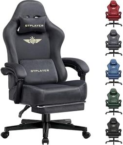GTPLAYER Fabric Gaming Chair, Ergonomic Computer Chair with Footrest and Lumbar Support Height Adjustable Home Office with 360°-Swivel Seat and Headrest