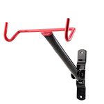 LIVIVO Dual Hook Folding Garage Wall Mounted Bicycle Storage Stand Rack Black and Red Wall Mount Bike Cycle Hanger Holder with Fitting Screws