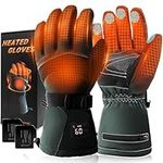 Heated Gloves for Men Women, Electric Heating Gloves Rechargeable 7.4V 3200mAh Battery, Lasts 7 Hours, 5 Levels, Touchscreen, Waterproof for Winter Outdoor Sports, Motorcycle, Cycling, Skiing, Hiking