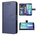 FDCWTSH Compatible with Samsung Galaxy S6 Edge Plus Wallet Case and Wrist Strap Lanyard Leather Flip Cover Card Holder Stand Cell Accessories Phone Cases for Glaxay S6edge + S 6edge 6s 6 Edge+ Blue