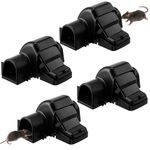 Dreyoo Rat Traps That Kill Instantly, Humane Rat and Mouse Traps for Indoors and Outdoor Use, Reusable Rat Catcher, Highly Sensitive Mice Traps and Rat Killer, Child and Pet Friendly (4 Pack)