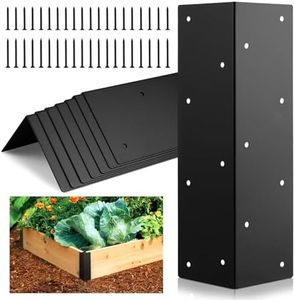 8Pcs Raised Garden Bed Corner Brackets, Rust Resistant Raised Bed Corners Metal Connectors 11" x 3" x 3" with Wood Screws for 20"-24" Height Elevated Bed Vegetable Planter Garden