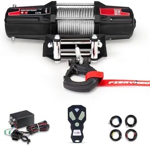 FieryRed 5500LBS Electric Winch - 12V Steel Cable Towing Winch ATV Winch Kits for Towing ATV/UTV Off Road Trailer
