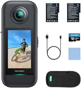 AKASO 360 Action Camera Standard Combo - 5.7K 72MP 360° Touch Screen Camera with Invisible Selfie Stick Effect, 120 Min Battery Life, AI Tracking, Weatherproof, Stabilization with 128GB Card