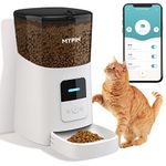 Automatic Cat Feeder, MYPIN 2.4G WiFi 6L Cat Food Dispenser, App Control Cat Feeder Automatic with Timer, Low Food Alarm, 10s Voice Recording, Up to 50 Portions 15 Meals Per Day for Cats