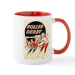 CafePress Roller Derby Advertisemnt Image Retro Derby Girl M 11 oz (325 ml) Ceramic Coffee Mug