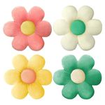 Anzices Flower Pillow, 4 Pack Cute Daisy Floor Cushions, Aesthetic Floral Plush Throw Pillow, Preppy Pillows Butt Cushion for Kids Seating Chair Sofa Couch Bedroom Decor - 15 Inch