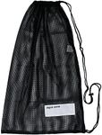 aqua zone Drawstring Sports Equipment Mesh Bag For Swimming Beach Diving Travel Gym (Green),Black-2,18 inch wide and 31 inch Tall