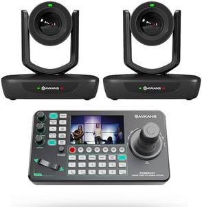 AVKANS 20X NDI PTZ Camera Kits - 2pcs 20X AI Auto Tracking NDI Camera with 1pcs IP Joystick Controller Package for Church Live Streaming Video Production（2X LV20N and 1x AV-Joy-IP）