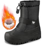 LACKWAR Kids Snow Boots Warm Waterproof Boys Winter Boot Non Slip Snow Shoes Outdoor Boys Girls Snow Boots(Black,6 Big Kid)