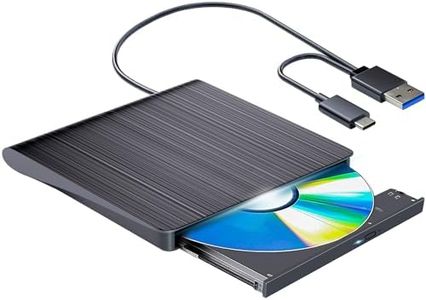 POTVMOSL External Compatible Blu ray Drives Player Read/Write Compatible Blu ray Burner USB 3.0 and Type-C DVD Burner Compatible with Win8/Win10/ Win11