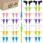 JustJamz Bulk Earbuds Bits, 30 Pack of Colorful in-Ear Earbuds, 3.5mm Stereo in-Ear Earphones, Bulk Earbuds, Disposable Headphones, Multi-Color Earphones for Schools, Kids, Classrooms & Libraries