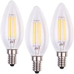 FEILEMAN 3 Pack E14 Candle LED Bulb, Filament E14 LED Vintage 5W (Replacement for 45 Watt) Candelabra Base Light Bulb, 2700K Warm White C35 550Lm Small Edison Screw, Not Dimmable Chandelier LED