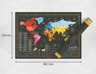 Scratch-off Map of the World - XLarge (A1 size 84.1cm x 59.4cm) Beautiful Luxury-look Wall Poster Map - Perfect Travel Gift